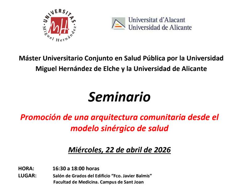 Seminario «Promoción de una arquitectura comunitaria desde el modelo sinérgico de salud»